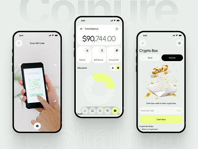Crypto Banking App app design banking clean crypto cryptocurrency finance fintech minimal mobile offer product design scan trading ui ui design ux design