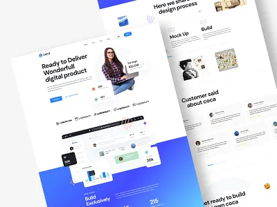 SaaS Landing Page UI Concept agency boomdevs design landing page saas ui web design website