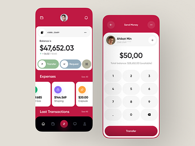 Bank App design home screen ios minimal app mobile ui modern app ui ux