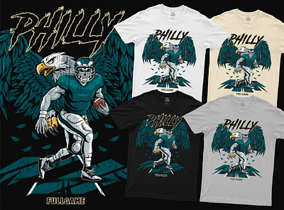Philadelphia American Football Merch Illustration american football eagles football football apparel football illustration football merchandise nfl philadelphia philadelphia eagles rugby sports apparel sports illustration