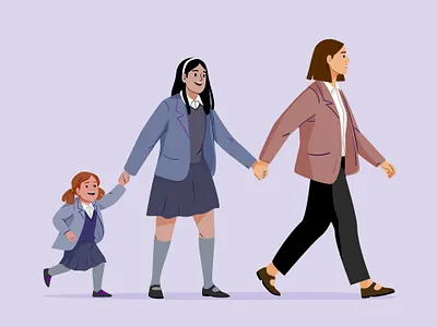 Manchester High school for girls character design girls graphic highschool illustration manchester pastel people school vector woman