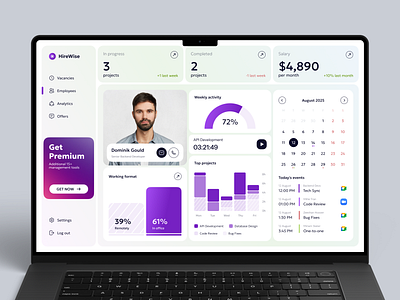 Enterprise HR Performance Dashboard app interface b2b corporate website custom enterprise software dashboard dashboard ui data visualization modern dashboard ui ux design web app web application design web design web ui