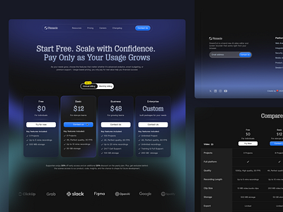 Pinnacle - Price Page Website Design ai platform brand designer branding cards clean dark mode design emura studio finance fintech gradient landing page mobile modern price pricing saas ui ux webapp
