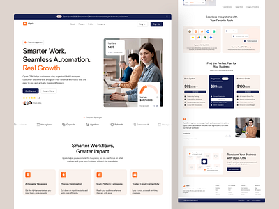 CRM Landing Page Design for Business Growth automation b2b business software crm crm landingpage design design inspiration digital marketing landing page design marketing website saas saas design seo startup design ui ui design uiux uxui website website layout