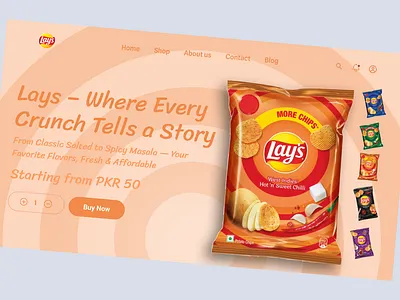 Lays Website Hero Section carousel herosection laysbrabrand prototype uidesign uxdesign
