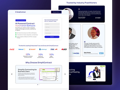 GrowthSpree x SimpliContract Landing page graphic design landing page landing page design landingpagedesign uiux web design website design