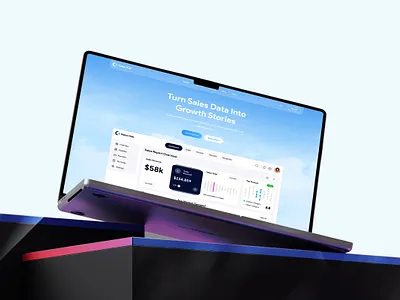 Sales Hub- Software Landing Page admin b2b banking business crm finance landing page landing page design leads management online store product design saas sales sales analytics graph sales hub sales page sales tool statistics web design