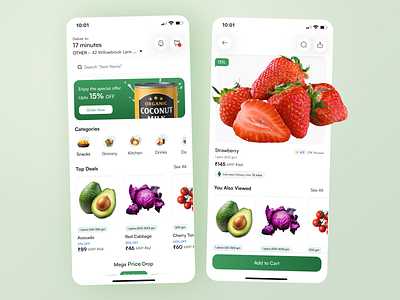 Smart Grocery Shopping App app cart category grocery interface list mobile app order shop ui user experience ux