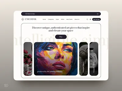 ArtGallery Hero Section UI Design art gallery artist branding design digital painting hero section illustration landing page minimal responsive web design shopping typography ui ux vector أدوات تخصيص منتج تجارة إلكترونية إبداعية لوحة فنان