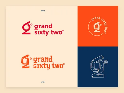 Brand Revamp - G62° brand identity branding g62° graphic design logo logodesign modern retro monogram mtidesign redesign refresh restaurant retro revamp vintage visual identity