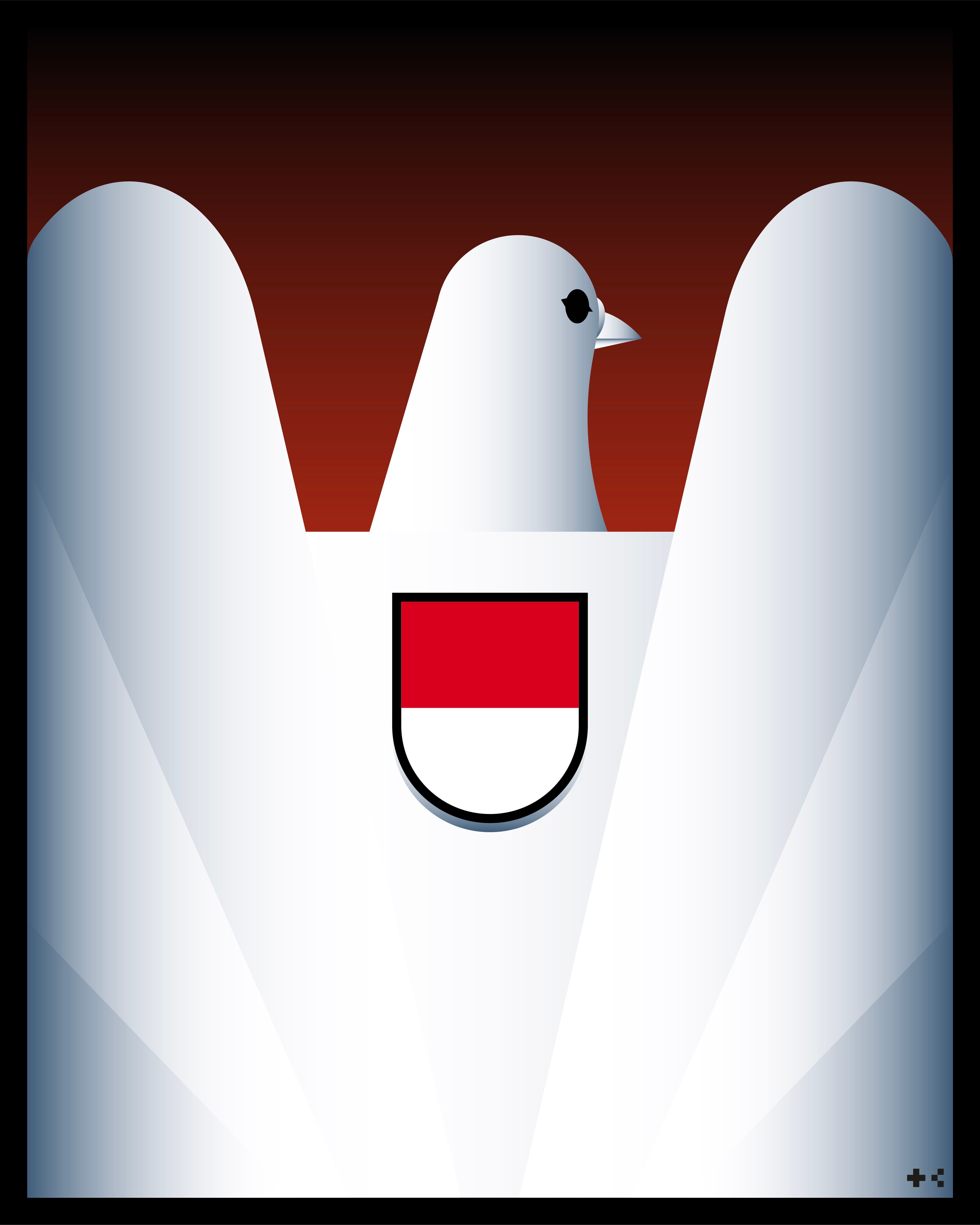 Peace Nation animal bird branding design digital dove editorial flag gradient icon illustration indonesia logo minimal politic red vector white