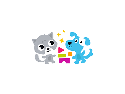 Funny pets brand branding cartoon cat character cute design dog elegant funny game illustration logo logotype mascot modern nice pet play toy