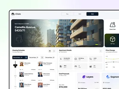 Elstate - Real Estate Property Management Saas Dashboard UI analytics app design b2b banner chart component crm dashboard dashboard design design kpi management proptech saas saas dashboard search software ui ui design ux