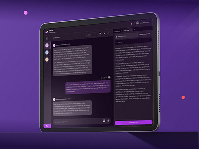 Torah Artificial Intelligence - AI Chatbot, e-education ai chat ai chatbot branding chat chatbot clean dark mode dashboard design e learning education illustration learning logo navigation responsive study ui ux web