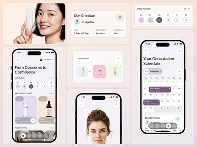 Clairva – Skin Care Mobile App app design beauty products cosmetics cosmetology cosmetology product app health mobile app organic skincare personal care personal treatment product design skin skin care skin care app skin treatment ui design ux design