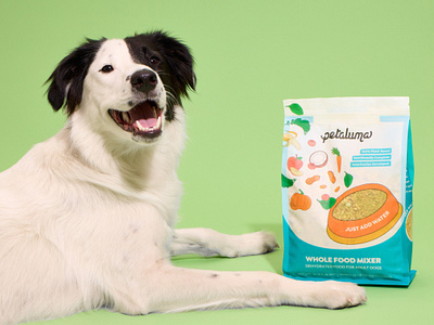 Petaluma 🐾 - Real ingredients! brand identity branding clean label cpg packaging dehydrated dog food dog meal topper eco friendly packaging ecofriendlypackaging happy dog illustration packaging packaging design pet nutrition plant based dog food plantbaseddogfood product photography sustainable pet food veterinarian water