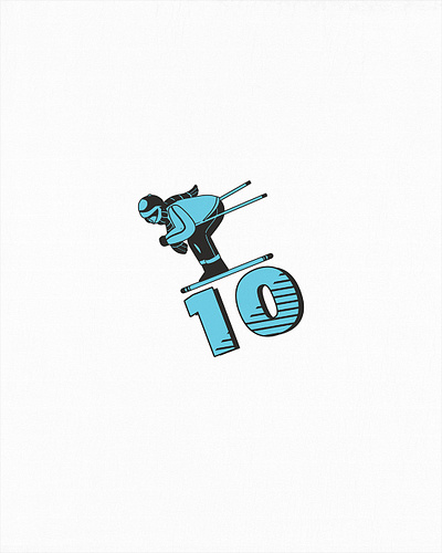 10SKI cover art graphic design illustration photoshop poster vintage