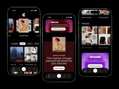 Carousel Social App app branding carousel creative dashboard design illustration instagram minimal social social media ui ux