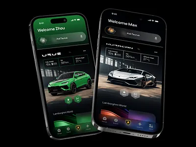 Lamborghini App ai app car creative dashboard design lamborghini minimal navigation schedule ui ux