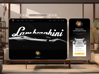 Lamborghini Web Concept ai app car creative design futuristic landing minimal ui ux web website
