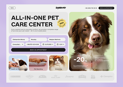 Interface for veterinary clinic clinic design interface ui vetclinic veterynary web