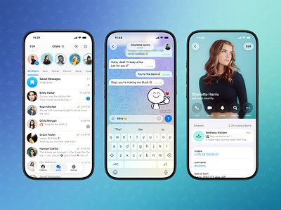 Telegram × Liquid Glass Concept app apple branding chat clean concept design flat glass gradient ios liquid messenger minimal mobile redesign social telegram ui ux