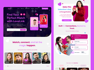 Dating Website Design branding dating site dating website dating website design design illustration ui design uiux web design website design