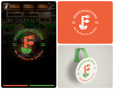 FOODCOLLECTIONS Logo Design branding creative design food graphic design grocery logo minimal modern shopping ui