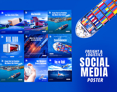 Freight & Logistics Social Media Poster Design branding graphic design logo ui