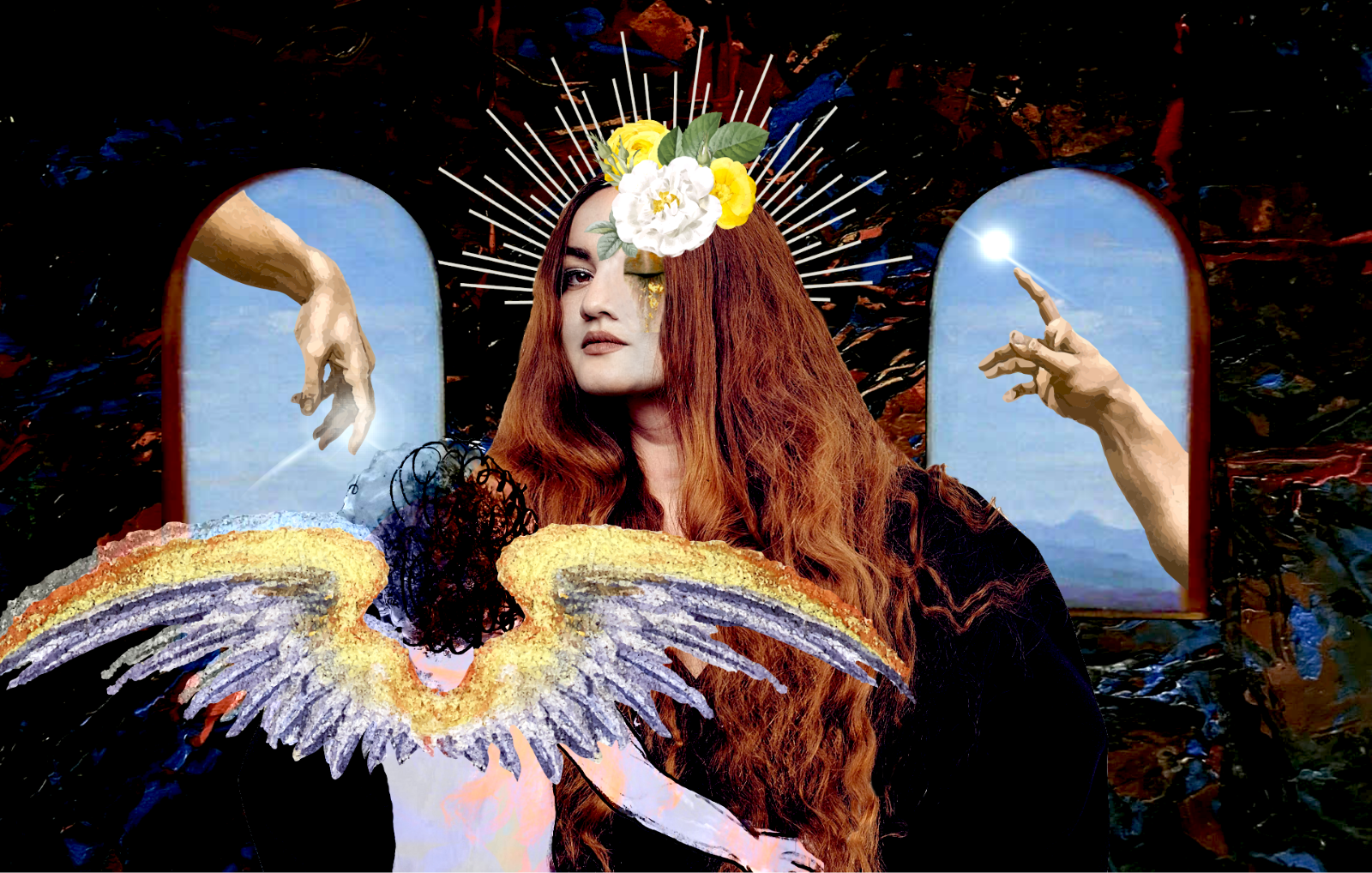 Motherhood - Collage armenianart art collage davinchi digitalart leonardodavinci madonna modernart motherhood mughsusyan raphael santi renaissance