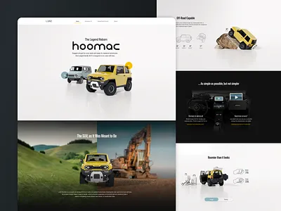 Hoomac Webpage Landing 3d 4x4 blender capacity car concept graphic design heavyduty illustration landing luaz offroad suv ui vehicle webpage