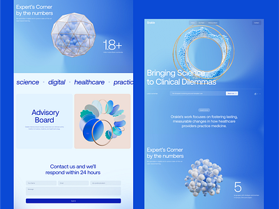 Orakle Landing Page for a healthcare education company 3d animation design design studio graphic design illustration interface landing landing page mobile ui user experience ux web web design website