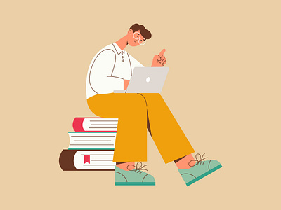 Learning process graphic design illustration people style vector