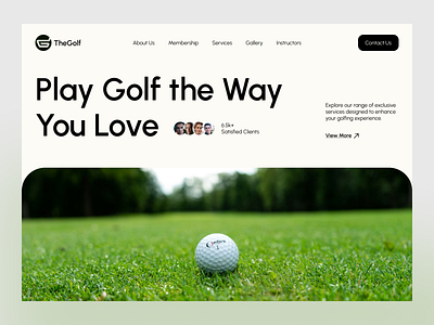 Golf Website Hero Section branding golf golf club golf courses golf design golf platform golf sport golf web design golf website hero section landing page product design responsive design sport sport ui design sports website ui design web design website design