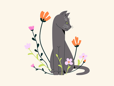 In the flower garden animals