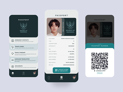 PASSPORT - Indonesian Digital Passport app design mobile ui