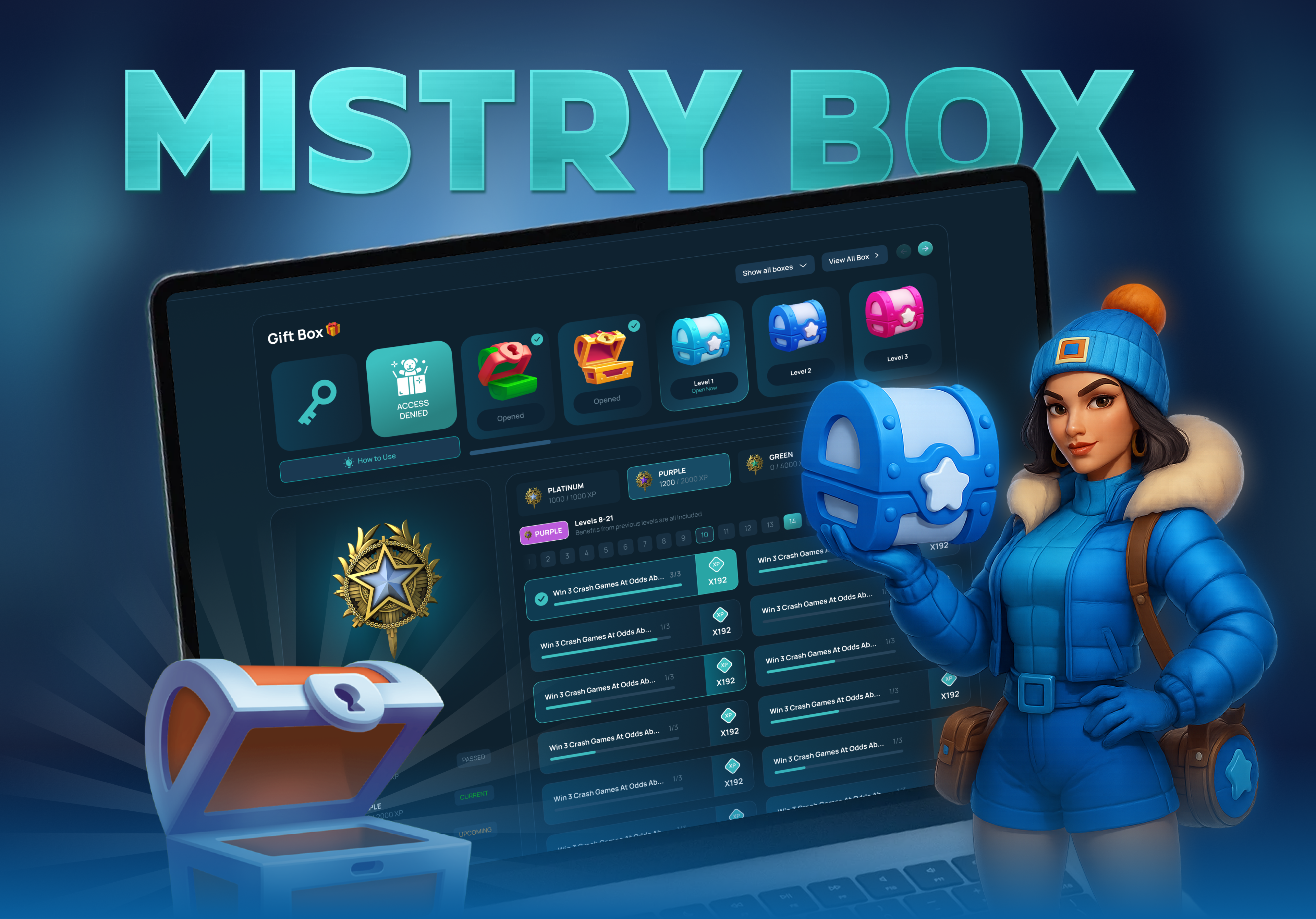 Example of Gamified Rewards Dashboard Design