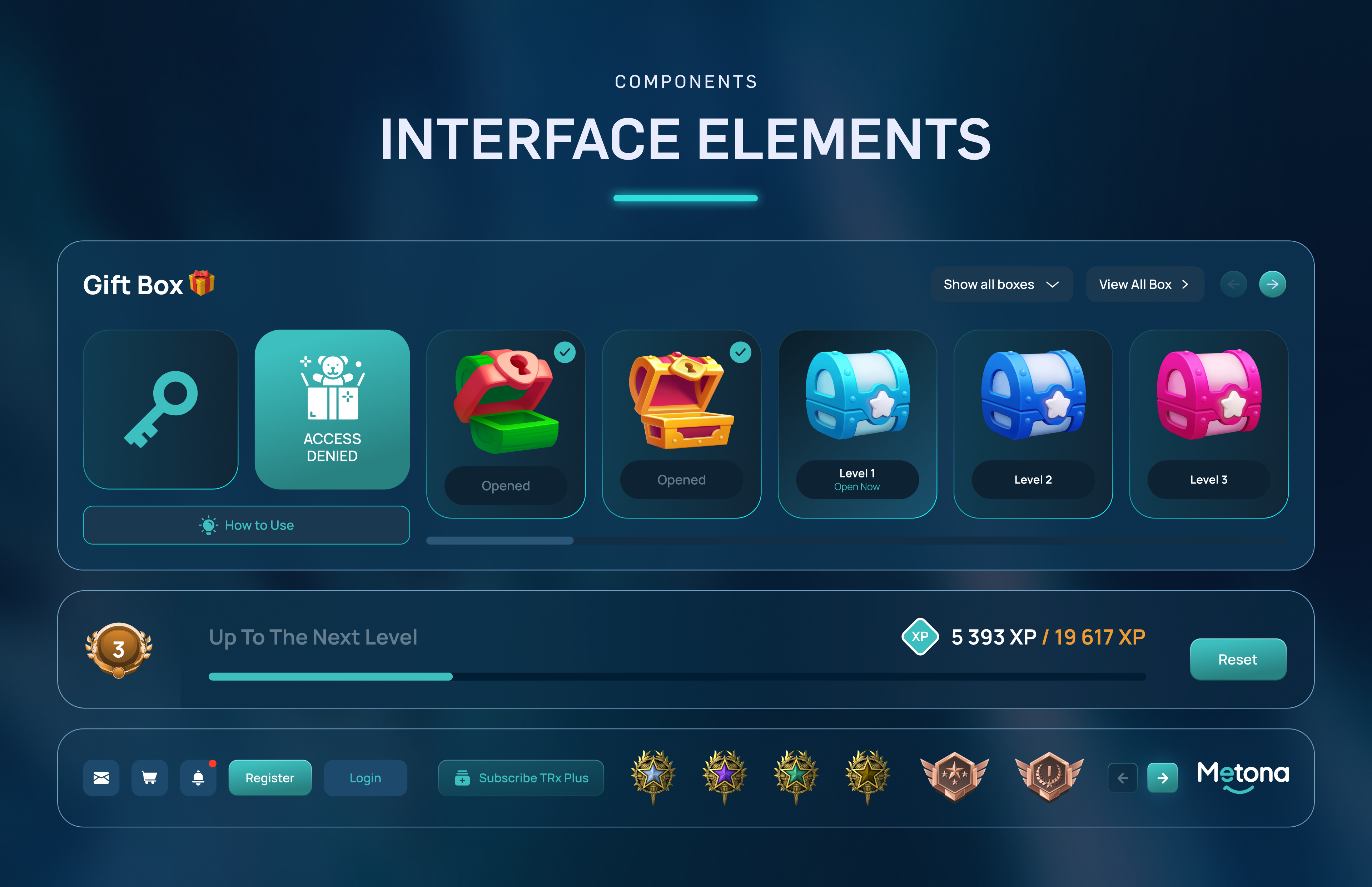 Example of Gamified Rewards Dashboard Design