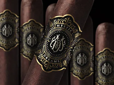 Mystic dreams - Cigar band design branding cigar band cigars custom graphic design illustration label design logo logo design luxury luxury packaging monogram packaging tobacco
