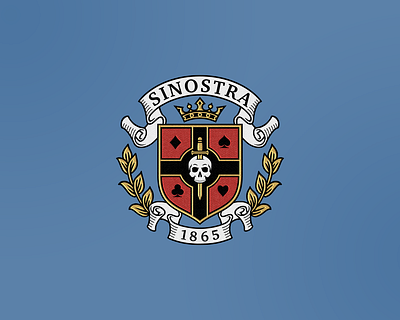 Tokyo Debunker / Sinostra House Crest coatofarms college crest design fantasy game graphic design illustration logo school skull university vintage
