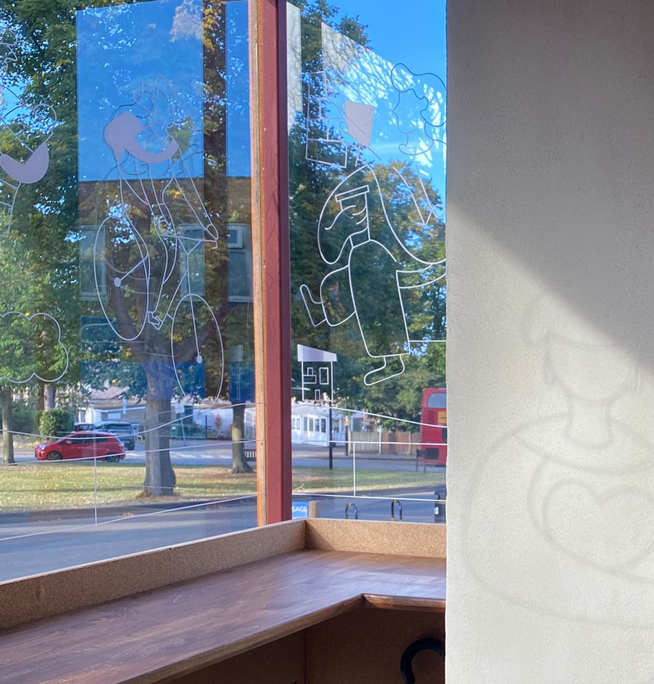 Window Illustration Project - Reflected on the wall brandesigner branding clayandbean creative creative design designlist feauture graphic design illustration itsnicethat london londondesign oanamaries stroke illustration windowillustrayion