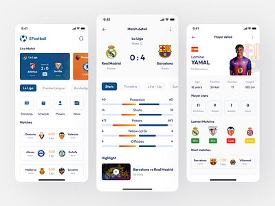 EFootball - Football Summary Mobile UI App app app design branding design figma football football app football app design football design like mobile mobile app mobile app design mobile design premium uikit ui ui design ui8 uiux ux