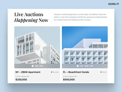 Live Property Auction UI auctionplatform auctionui conversiondesign financialui homepageui landingpagedesign modernui premiumui propertyauction proptechdesign realestateappdesign realestateui realestateux realestatewebsite saasui trustdesign uidesign uiux uxagency uxdesign