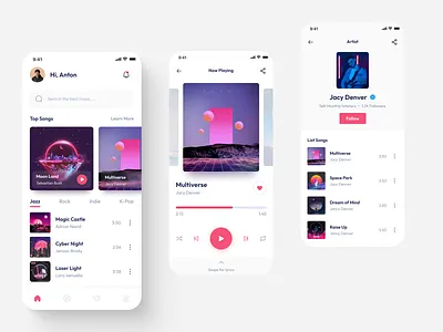 Music Player Mobile UI App app app design branding design figma like mobile mobile app mobile app design mobile design music music app music app design music design music player music player design ui ui design uiux ux