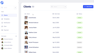 Selecting Clients checkmark motion graphics product design prototype saas selecting ui ux visual design