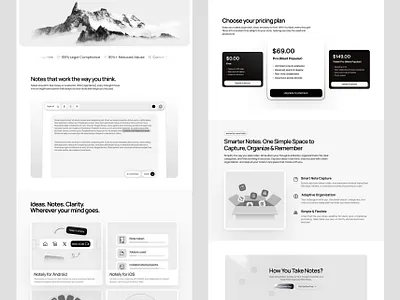 Smart Notebook Landing Page Design branding clarity tool creative workflow tool dailyplanner design figma framer future ready design illustration landing page productivity seamless user experience smartnotebook ui uiux web design website design