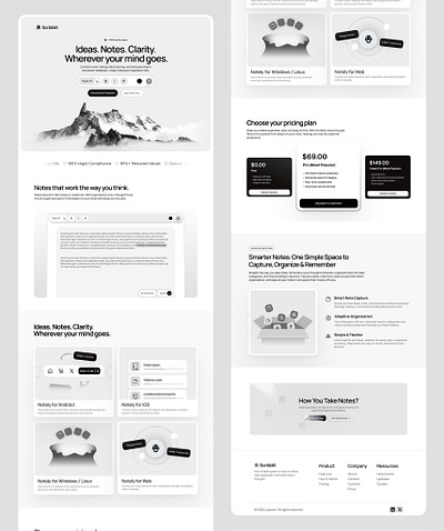 Smart Notebook Landing Page Design branding clarity tool creative workflow tool dailyplanner design figma framer future ready design illustration landing page productivity seamless user experience smartnotebook ui uiux web design website design
