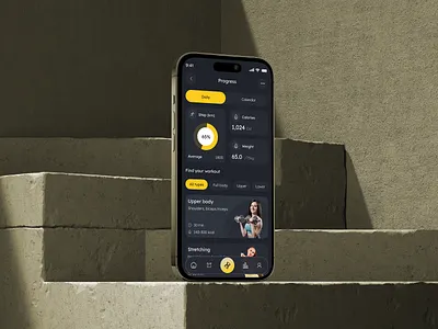 Luxury Fitness Mobile App activity app design calorie chart dashboard design fitness app fitness mobile app fitness plan fitness tracking gym minimal mobile mobile app personal training sport mobile app statistics ui workout workout app yoga