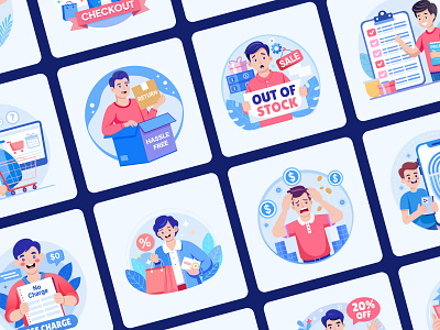 Ecommerce Shopping Illustration Set appillustration checkout creativepack designassets digitalart ecommerce ecommerceillustration flatillustration illustration illustrationpack minimaldesign modernillustration shopping shoppingcart uiillustration uxdesign vector webillustration