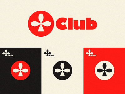 Club brand circle club flower icon leaf logo retro shape simple symbol